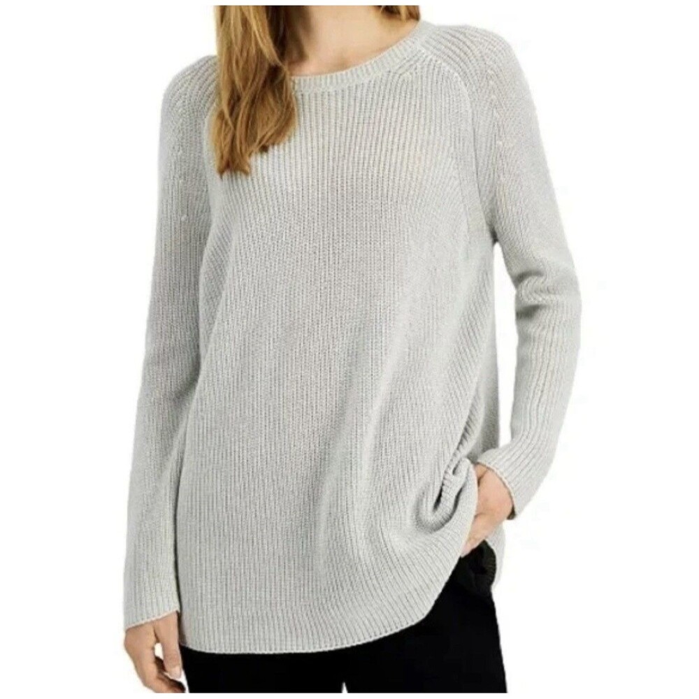 Eileen Fisher Women Size XS/TP Raglan Sleeve Crewneck Organic Cotton Sweater
